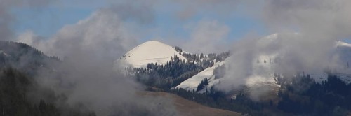 Snow capped hills near Gstaad, Switzerland, Europe