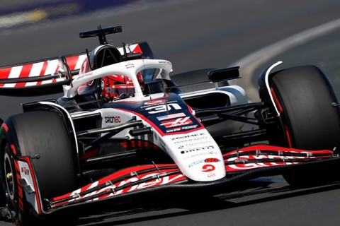 MELBOURNE, AUSTRALIA - MARCH 14: Esteban Ocon of France drives the MoneyGram Haas F1 Team VF-25