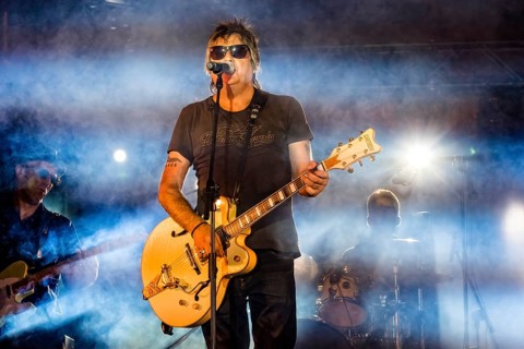 Madrid, Spain, 2022 July, 16: La Frontera rock band playing at the Carmen festivities in Chamberi.