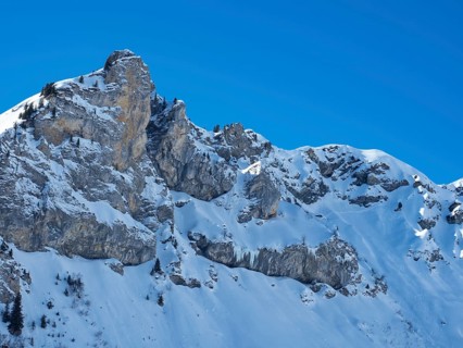 A steep mountain ridge close to Muerren, Switzerland, Europe