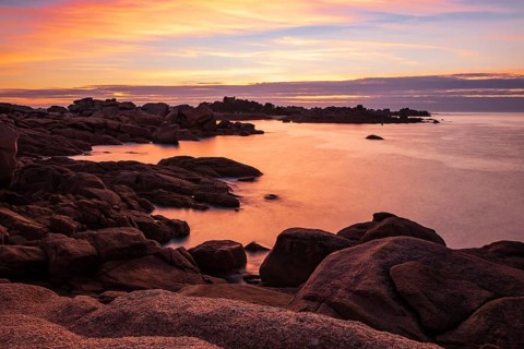 Atlantic coast in Brittany near Ploumanach, France, Europe