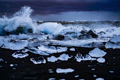 Jökulsárlón glacial lake of glacier Iceland. Shooting Location: Iceland
