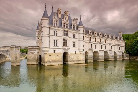 Schloss Chenonceau (Château de Chenonceau), ein malerisches Wasserschloss im französischen Ort