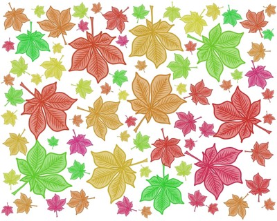 Bright colorful modern chestnut leaf repeating pattern design
