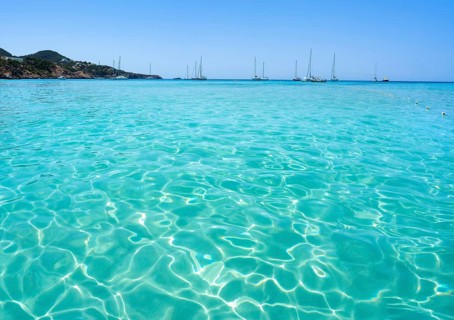 Ibiza Cala Tarida beach in Sant Josep of Balearic Islands