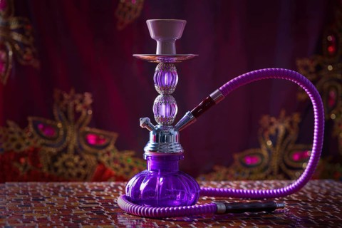 Hookah shisha smoke purple glass pipe