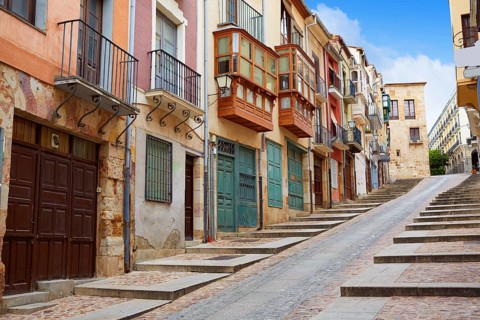 Zamora street Balboraz in Spain by the via de la Plata way to Santiago