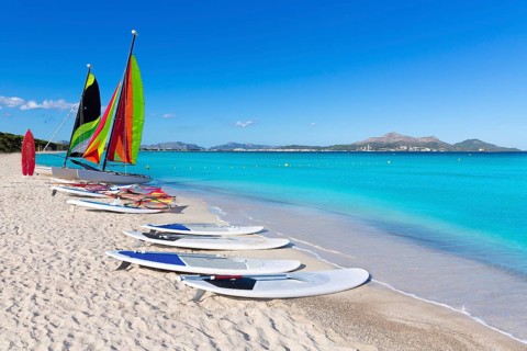 Platja de Muro Esperanza beach in Alcudia Bay Majorca Mallorca
