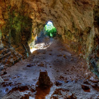 Menorca Cova dels Coloms Pigeons cave in es Mitjorn at Balearic island