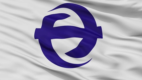 Sennan City Flag, Country Japan, Osaka Prefecture, Closeup View, 3D Rendering