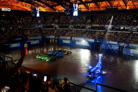 Lisbon, Portugal - March 2, 2024: HOT WHEELS MONSTER TRUCKS LIVE GLOW PARTY in Arena