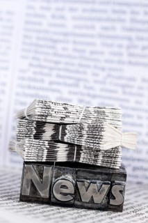 The word News was written in lead letters. Symbol photo for newsletters, newspapers and Information