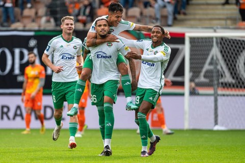 LUBIN, POLAND - OCTOBER 29, 2023: Football match Polish PKO Ekstraklasa between KGHM Zaglebie Lubin