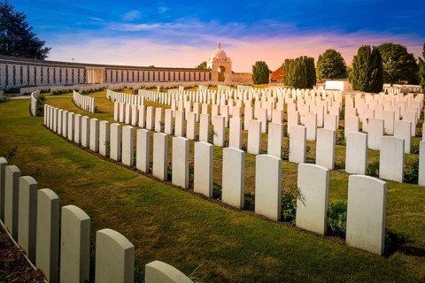 Passendale, West Flanders, Belgium, Aug. 2018: view on the Tyne Cot Commonwealth War Graves