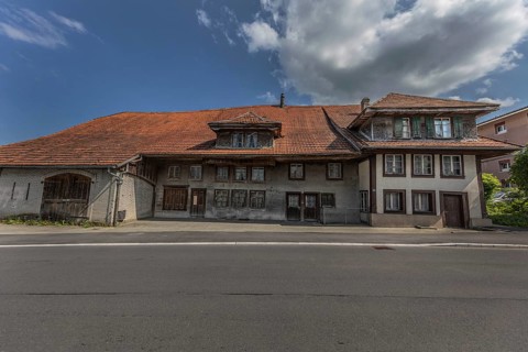 Residential house built around 1750 that has since been demolished. Menznau, Lucerne, Switzerland,
