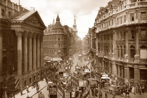 Cheapside, Mansion House, London, UK, ca 1920