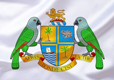 The coat of arms of Dominica, country in the Caribbean, island state, island, studio