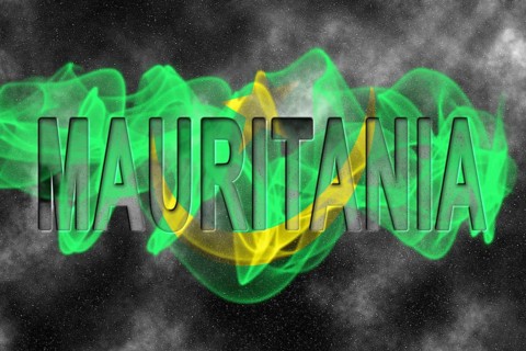 Mauritania Flag with Starry Background Smoke Effect