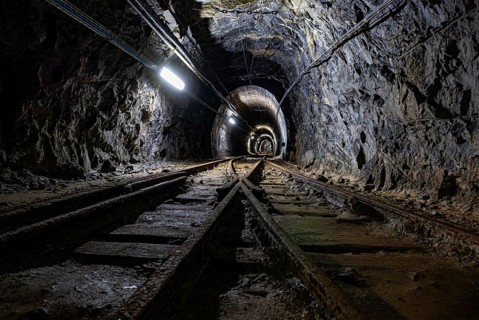 Railway in the mine of Cogne