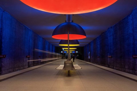 MUNICH, Germany, JANURAY 01, 2023, Scenic subway station Westfriedhof in Munich, Bavaria, Germany,