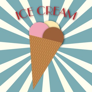 Illustration of an ice cream cone with lettering Illustraion of an ice cream with lettering