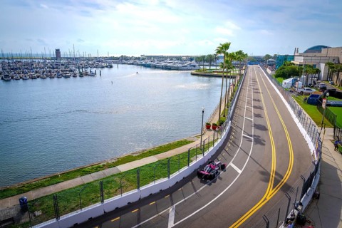 INDYCAR Series driver, KYLE KIRKWOOD (27) of Jupiter, Florida, travels through the turns during a