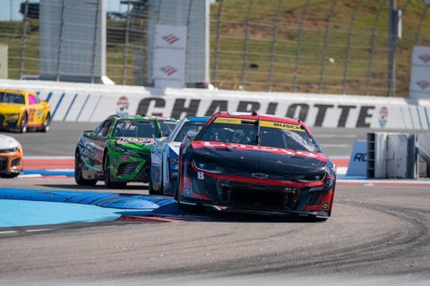 NASCAR Cup Series Driver Kyle Busch (8) races for position for the Bank of Amercia ROVAL 400 at the