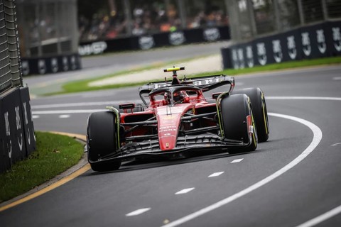 MELBOURNE, AUSTRALIA, APRIL 01: Carlos Sainz of Spain drives the Ferrari SF-23 in practice during