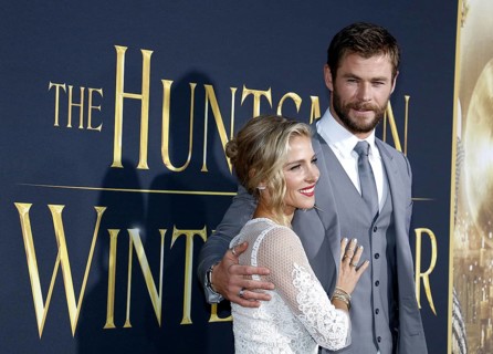 Chris Hemsworth and Elsa Pataky at the Los Angeles premiere of 'The Huntsman: Winter's War' held at