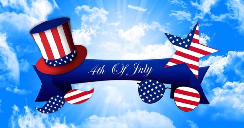 Happy 4th of July. Glasses and Mustache Design of the American Flag With Hat of Uncle Sam and