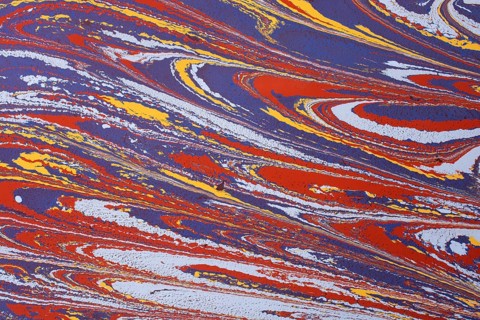 Beautiful abstract art of Ebru marbling painting techniques on water with paints