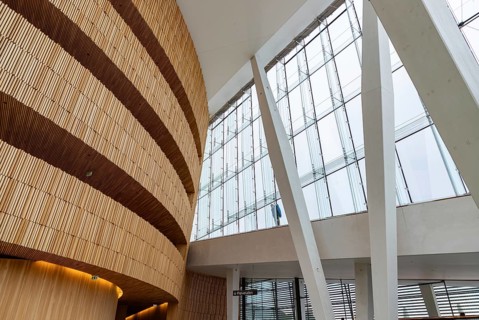 A picture of the interior design of the Oslo Opera House