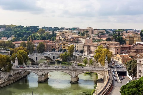 Rome, Italy - June 19, 2018: The Eternal City of Rome. The historic architecture of the city of