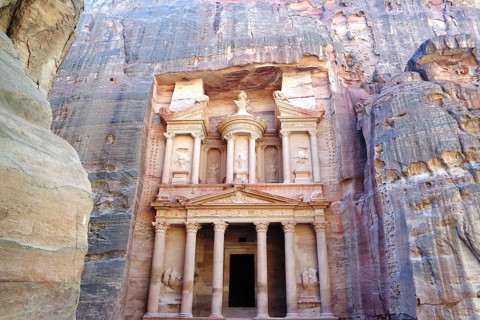 Khazne al Firaun in Petra, Jordan, Asia