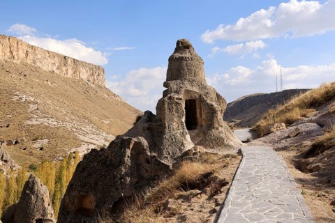 Domed Church in an abandoned Village in Soganli Valley, Soganli Valley, Cappadocia, Turkey, Asia