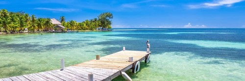 Belize, a tropical paradise in Central America. Web banner in panoramic view, Central America