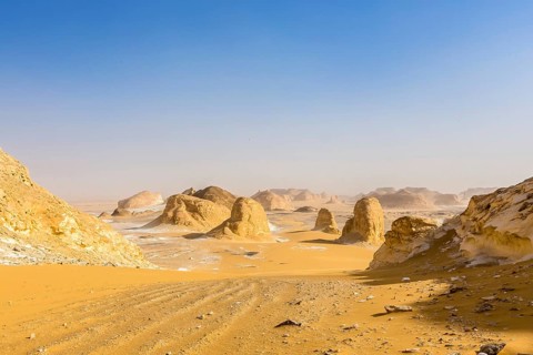 White Desert at Farafra in the Sahara of Egypt. Africa