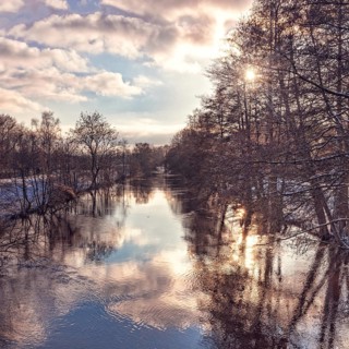 Winter landscape with color look