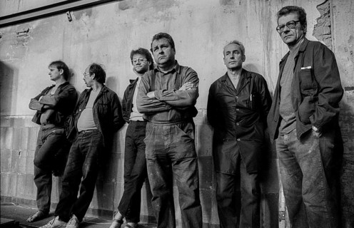 Germany, Kahla, 20.12.1991, Kahla porcelain factory, workforce (workers) at the works meeting,