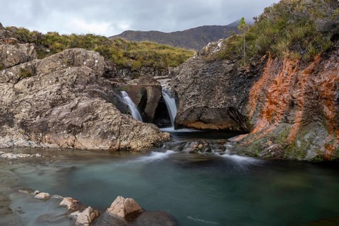 Fairy Pools, Glumagan nan Sithichean, waterfalls in Glen Brittle, Isle of Skye, Inner Hebrides,