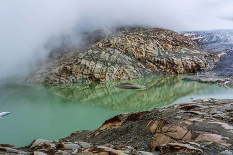 The Rhone Glacier in the Swiss Alps