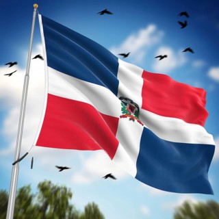 Flag of the Dominican Republic, This is a computer generated and 3d rendered image