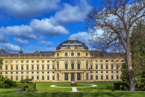 Wurzburg Residence is baroque palace in Wurzburg, Germany, Europe