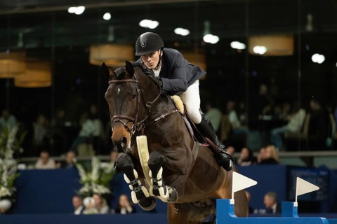 Andreas Schou of Denmark competes in 1.60m FEI Jumping World Cup at Jumping Amsterdam in Amsterdam,