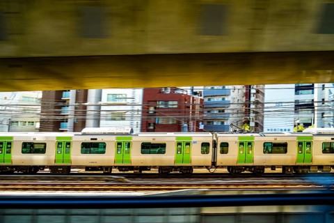 Building of Yamanote Line and Tokyo. Shooting Location: Chuo-ku, Tokyo