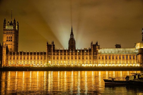 Palace of Westminster of night view (London). Shooting Location: United Kingdom, London