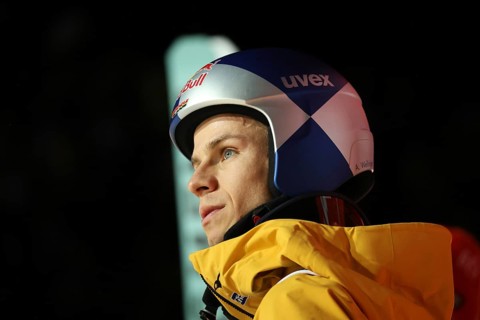 Andreas Wellinger (SC Ruhpolding) at the FIS Ski Jumping World Cup Men's Singles in Neustadt,