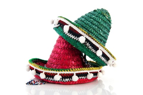 Red and green Spanish sombreros
