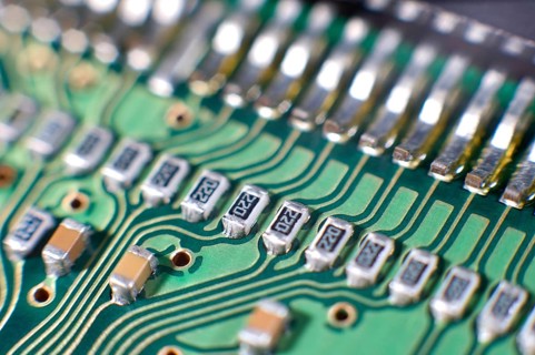 A printed circuit board, a macro shot