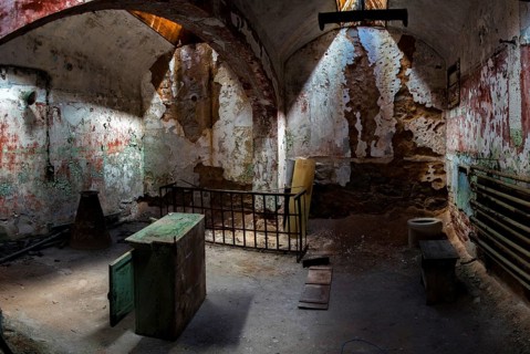 PHILADELPHIA, USA, AUGUST 15, 2022, Big cell in the Eastern State Penitentiary in Philadelphia,